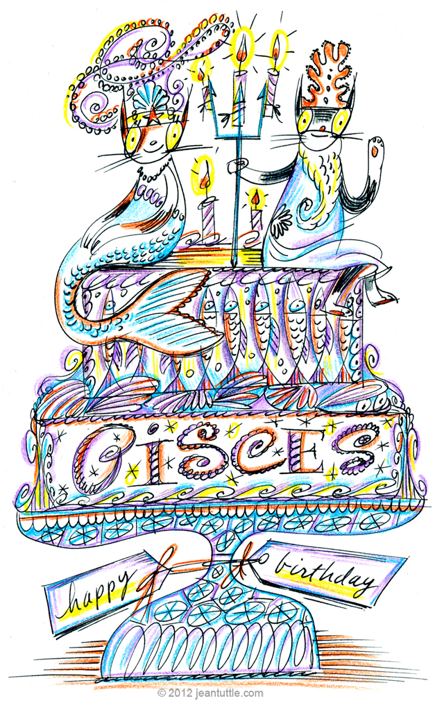 Happy Birthday Pisces Cake